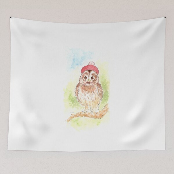 Item preview, Owl in a Red Hat Watercolour designed and sold by Brett Miley.
