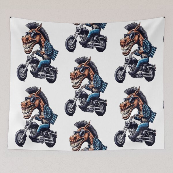 Item preview, Horse Riding Motorcycle  Vintage Subversive Cartoon designed and sold by kustomart.