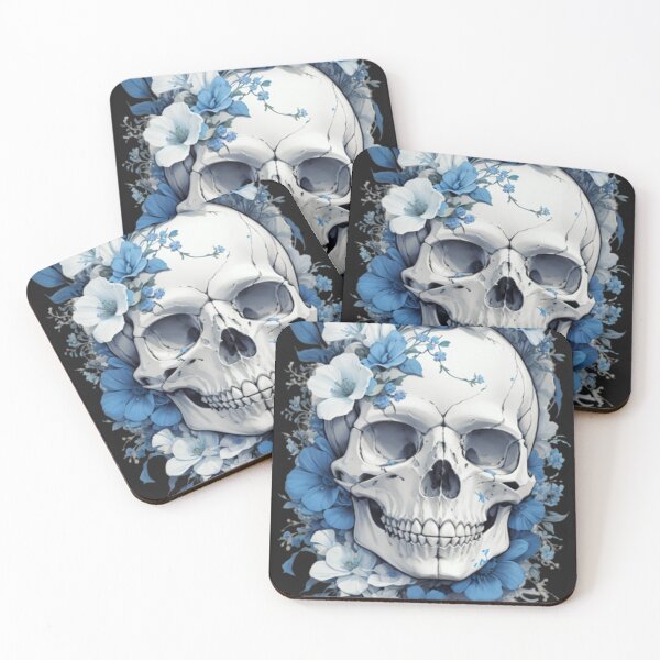 Item preview, Botanical Elegance: Celeste Skull and Flowers Design designed and sold by ArtemExpressio.