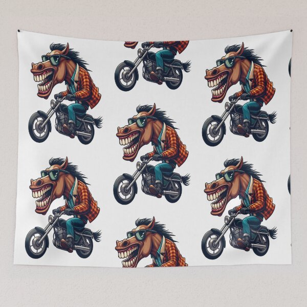 Item preview, Horse Riding Motorcycle  Vintage Subversive Cartoon designed and sold by kustomart.