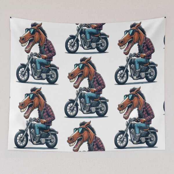 Item preview, Horse Riding Motorcycle  Vintage Subversive Cartoon designed and sold by kustomart.