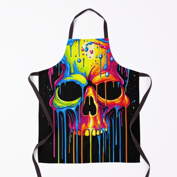 Item preview, Colorful Skull Rippling with Colorful Painting, in the style of Paint Dripping technique designed and sold by MagicColorPrint.