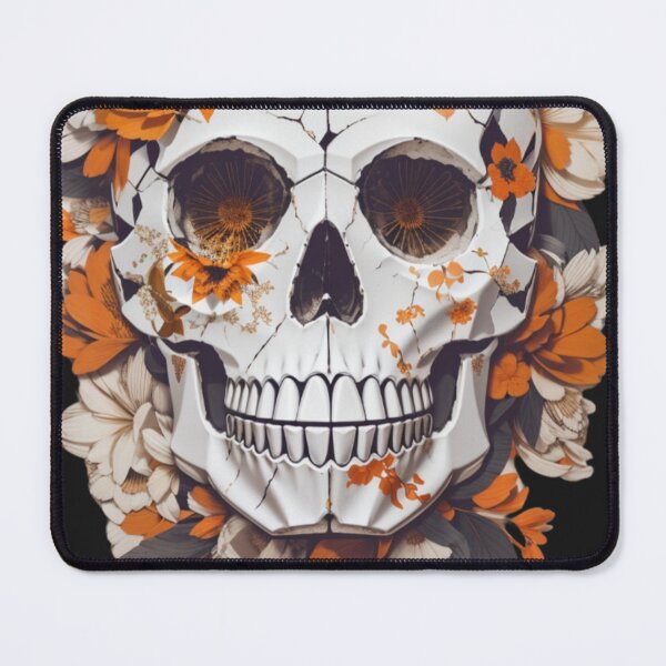 Item preview, Ephemeral Fusion: A Skull and Orange Blossom Masterpiece designed and sold by ArtemExpressio.