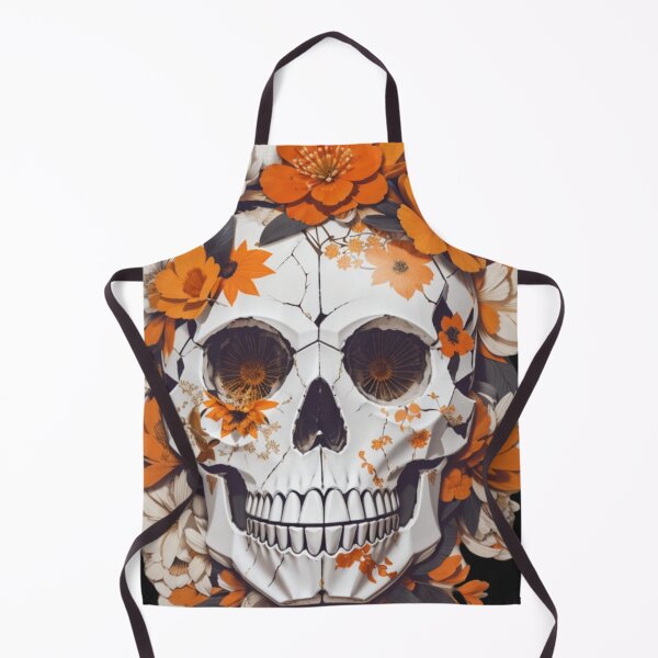 Item preview, Ephemeral Fusion: A Skull and Orange Blossom Masterpiece designed and sold by ArtemExpressio.