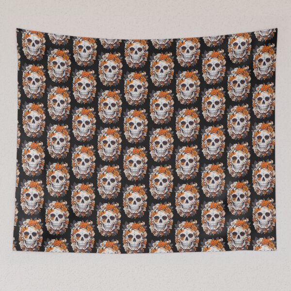Item preview, Ephemeral Fusion: A Skull and Orange Blossom Masterpiece designed and sold by ArtemExpressio.