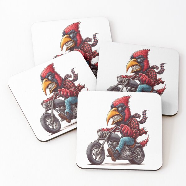Item preview, Cardinal Bird Riding Motorcycle  Vintage Subversive Cartoon designed and sold by kustomart.