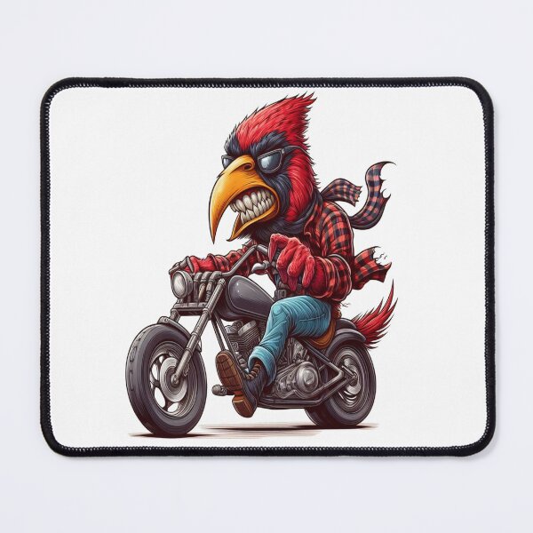 Item preview, Cardinal Bird Riding Motorcycle Vintage Subversive Cartoon designed and sold by kustomart.