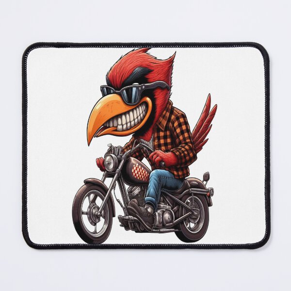 Item preview, Cardinal Bird Riding Motorcycle  Vintage Subversive Cartoon designed and sold by kustomart.