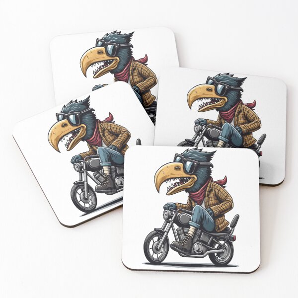 Item preview, Thrush bird Riding Motorcycle  Vintage Subversive Cartoon designed and sold by kustomart.