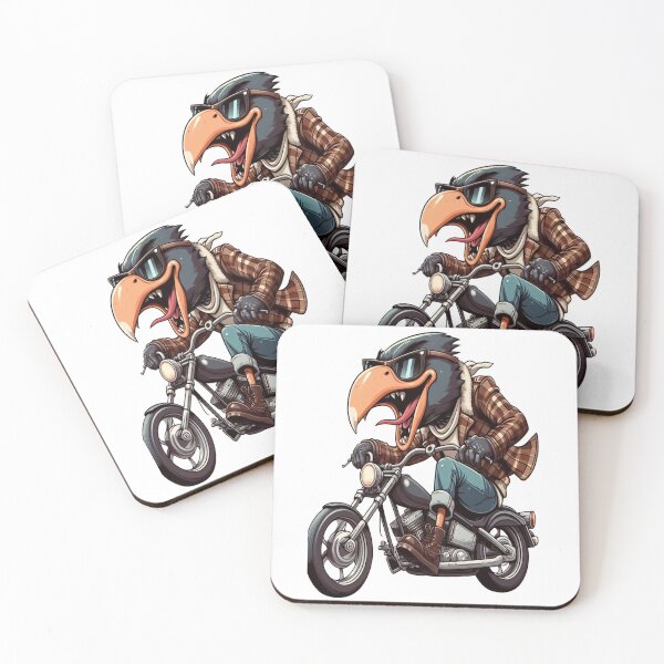 Item preview, Thrush bird Riding Motorcycle  Vintage Subversive Cartoon designed and sold by kustomart.