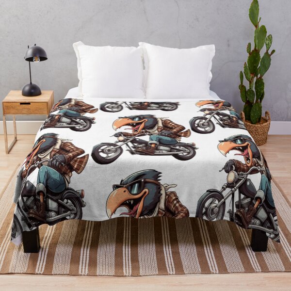 Item preview, Thrush bird Riding Motorcycle Vintage Subversive Cartoon designed and sold by kustomart.