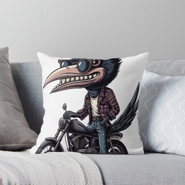 Item preview, Thrush bird Riding Motorcycle  Vintage Subversive Cartoon designed and sold by kustomart.