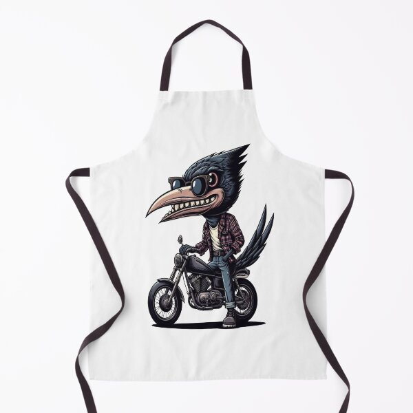 Item preview, Thrush bird Riding Motorcycle Vintage Subversive Cartoon designed and sold by kustomart.