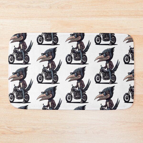 Item preview, Thrush bird Riding Motorcycle  Vintage Subversive Cartoon designed and sold by kustomart.