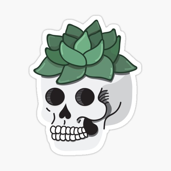 Succulent Skull Sticker