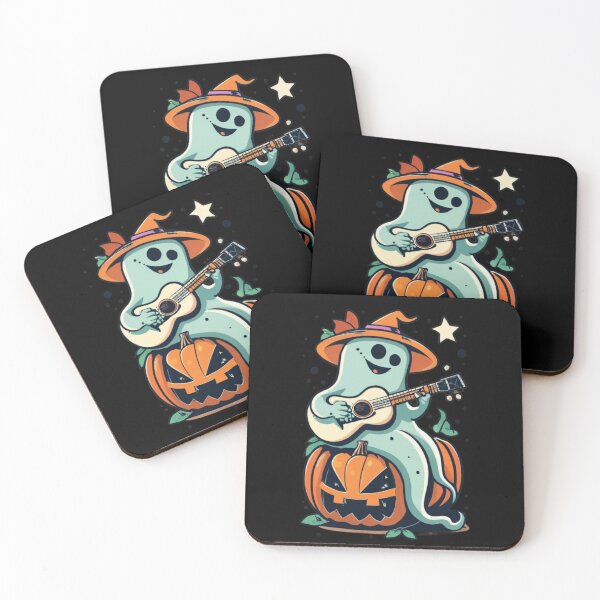 Item preview, Boo berry in a hat sitting on a pumpkin with a guitar designed and sold by ArtFeverShop.