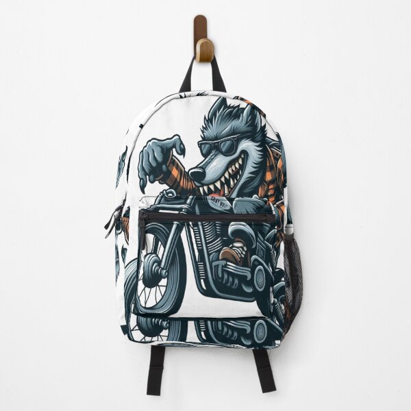Item preview, Gray wolfRiding Motorcycle Vintage Subversive Cartoon designed and sold by kustomart.