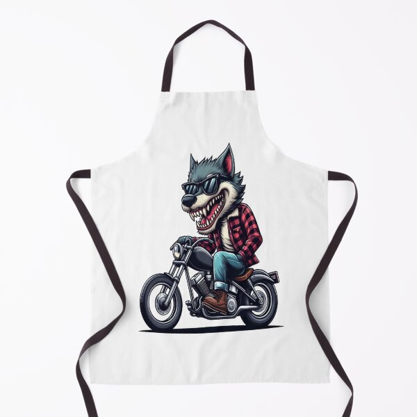 Item preview, Gray wolfRiding Motorcycle Vintage Subversive Cartoon designed and sold by kustomart.