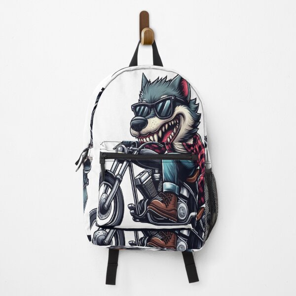Item preview, Gray wolfRiding Motorcycle Vintage Subversive Cartoon designed and sold by kustomart.