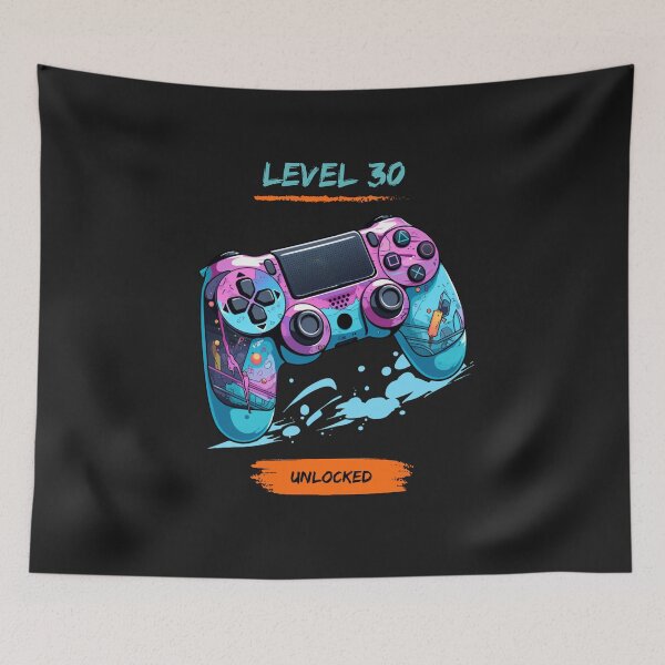 Item preview, Level 30 Unlocked Video Game Controller Blue and Pink Skin  designed and sold by T1337.