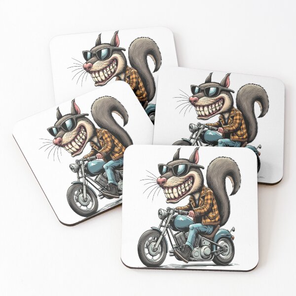 Item preview, Squirrel Riding Motorcycle  Vintage Subversive Cartoon designed and sold by kustomart.