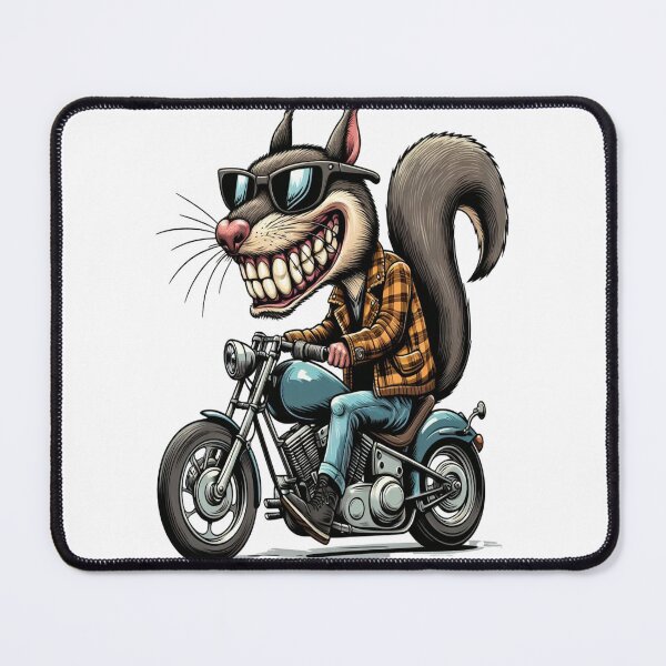 Item preview, Squirrel Riding Motorcycle Vintage Subversive Cartoon designed and sold by kustomart.