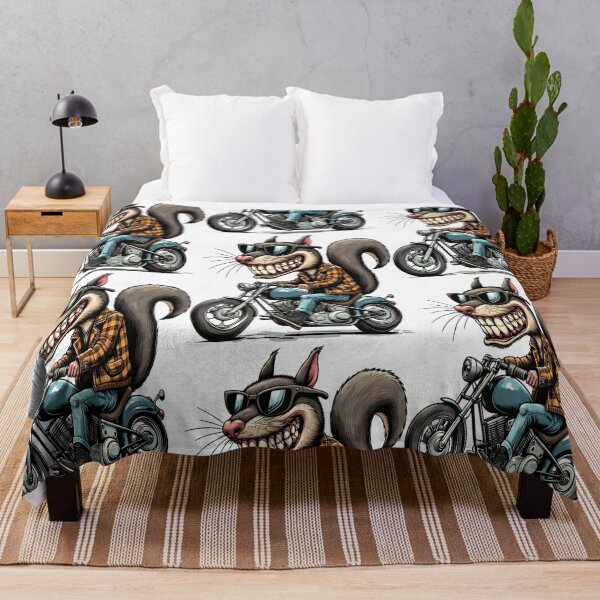 Item preview, Squirrel Riding Motorcycle Vintage Subversive Cartoon designed and sold by kustomart.