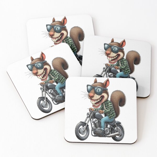 Item preview, Squirrel Riding Motorcycle  Vintage Subversive Cartoon designed and sold by kustomart.