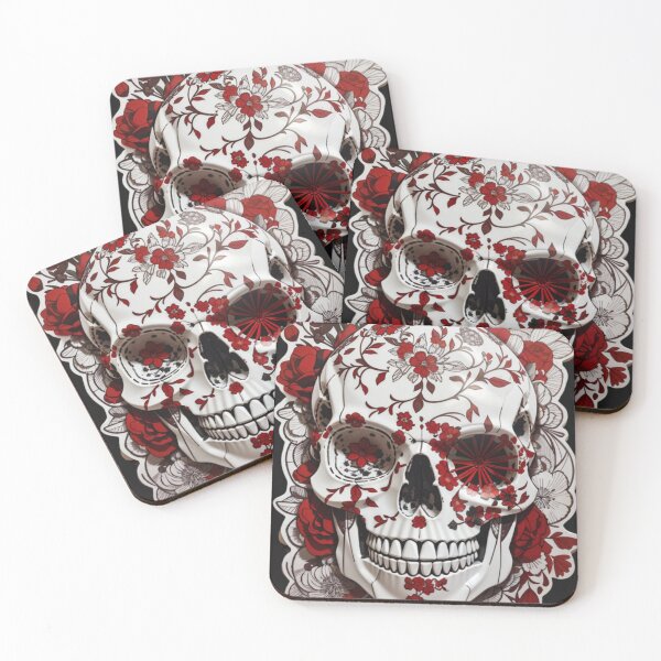Item preview, Whispers of Nature: Red Flowers Embrace the Skull designed and sold by ArtemExpressio.