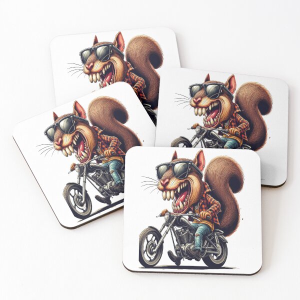 Item preview, Squirrel Riding Motorcycle  Vintage Subversive Cartoon designed and sold by kustomart.