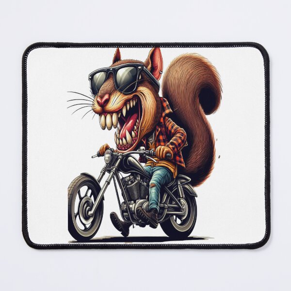 Item preview, Squirrel Riding Motorcycle Vintage Subversive Cartoon designed and sold by kustomart.