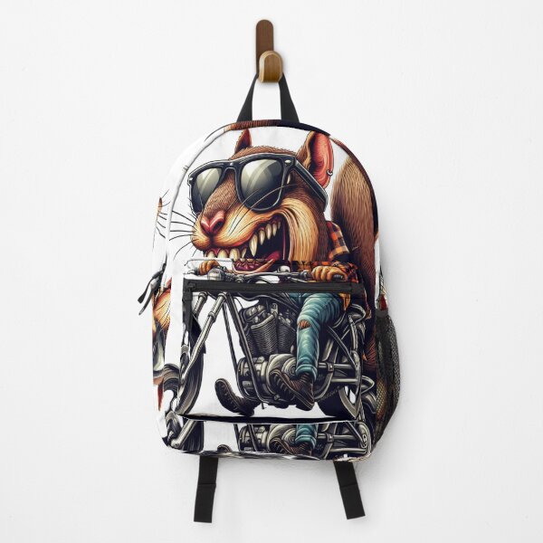 Item preview, Squirrel Riding Motorcycle Vintage Subversive Cartoon designed and sold by kustomart.