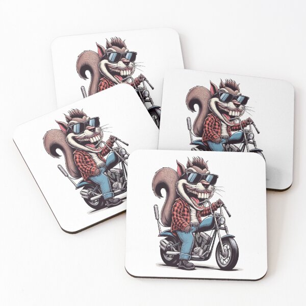Item preview, Squirrel Riding Motorcycle  Vintage Subversive Cartoon designed and sold by kustomart.