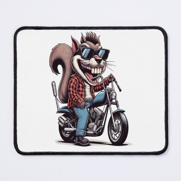 Item preview, Squirrel Riding Motorcycle Vintage Subversive Cartoon designed and sold by kustomart.