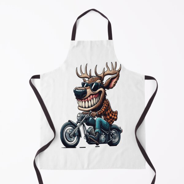 Item preview, Elk Riding Motorcycle Vintage Subversive Cartoon designed and sold by kustomart.