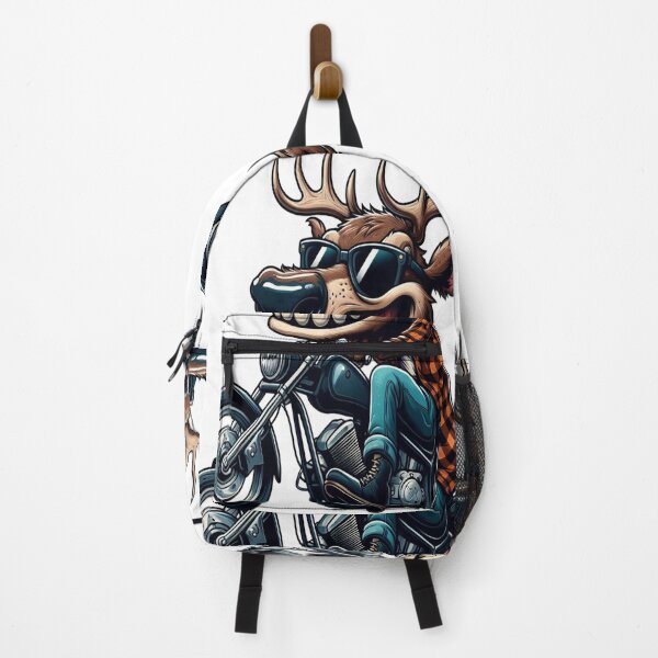 Item preview, Elk Riding Motorcycle  Vintage Subversive Cartoon designed and sold by kustomart.