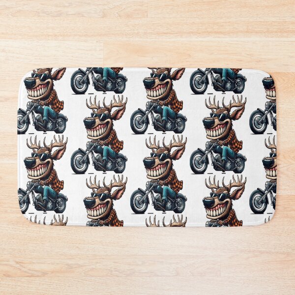 Item preview, Elk Riding Motorcycle  Vintage Subversive Cartoon designed and sold by kustomart.