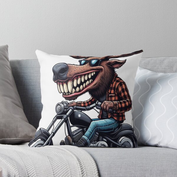 Item preview, Elk Riding Motorcycle  Vintage Subversive Cartoon designed and sold by kustomart.