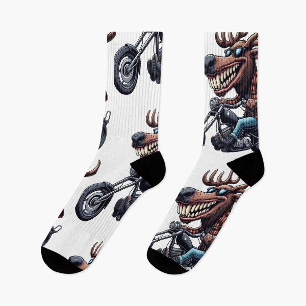 Item preview, Elk Riding Motorcycle  Vintage Subversive Cartoon designed and sold by kustomart.