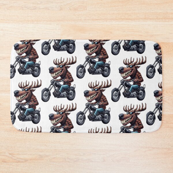 Item preview, Elk Riding Motorcycle  Vintage Subversive Cartoon designed and sold by kustomart.