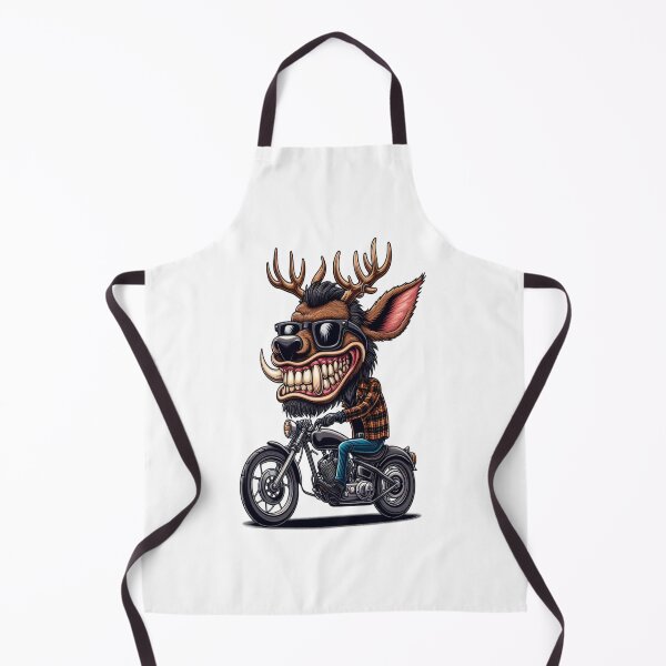 Item preview, Elk Riding Motorcycle Vintage Subversive Cartoon designed and sold by kustomart.