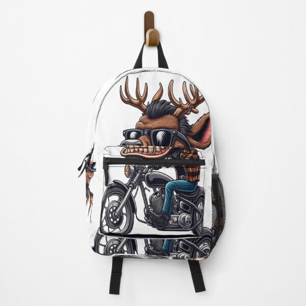 Item preview, Elk Riding Motorcycle  Vintage Subversive Cartoon designed and sold by kustomart.