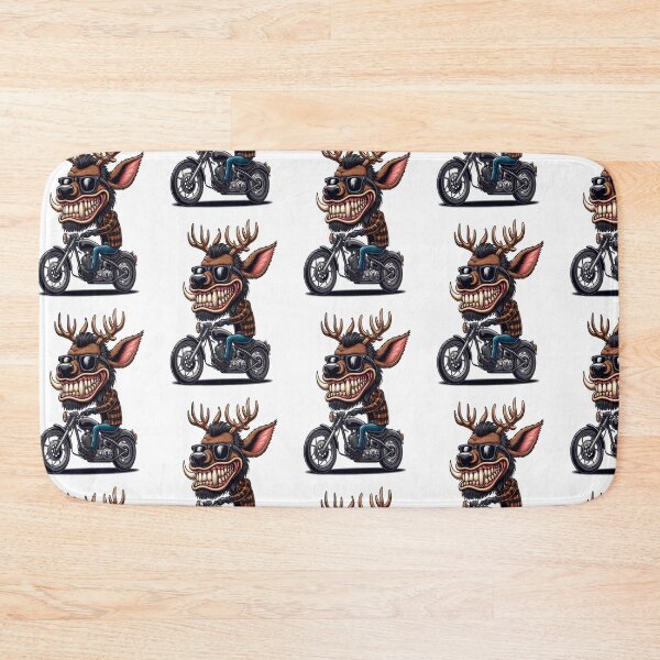 Item preview, Elk Riding Motorcycle  Vintage Subversive Cartoon designed and sold by kustomart.