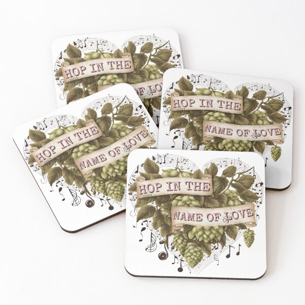 Item preview, Hop in the name of love. Musical notes heart with beer hops. designed and sold by WAVIstore.