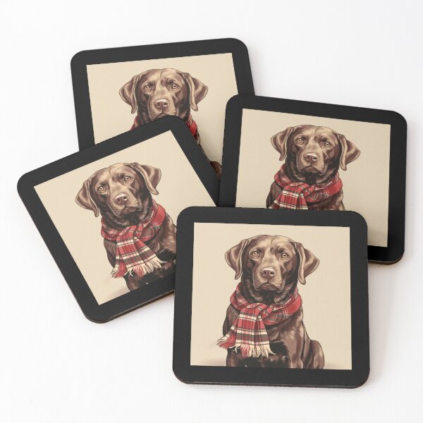 Item preview, Chocolate Labrador Christmas Plaid Watercolor designed and sold by rafaeltto.