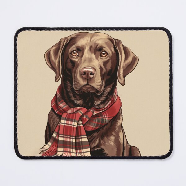 Item preview, Chocolate Labrador Christmas Plaid Watercolor designed and sold by rafaeltto.