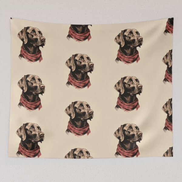 Item preview, Chocolate Labrador Christmas Plaid Watercolor designed and sold by rafaeltto.