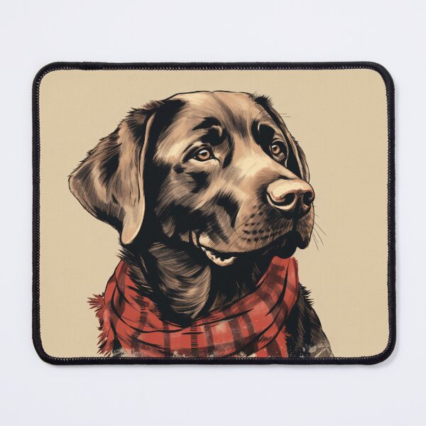 Item preview, Chocolate Labrador Christmas Plaid Watercolor designed and sold by rafaeltto.