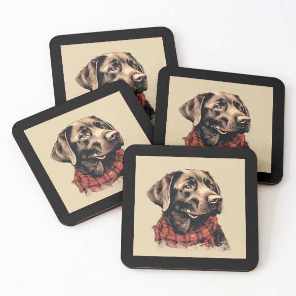 Item preview, Chocolate Labrador Christmas Plaid Watercolor designed and sold by rafaeltto.