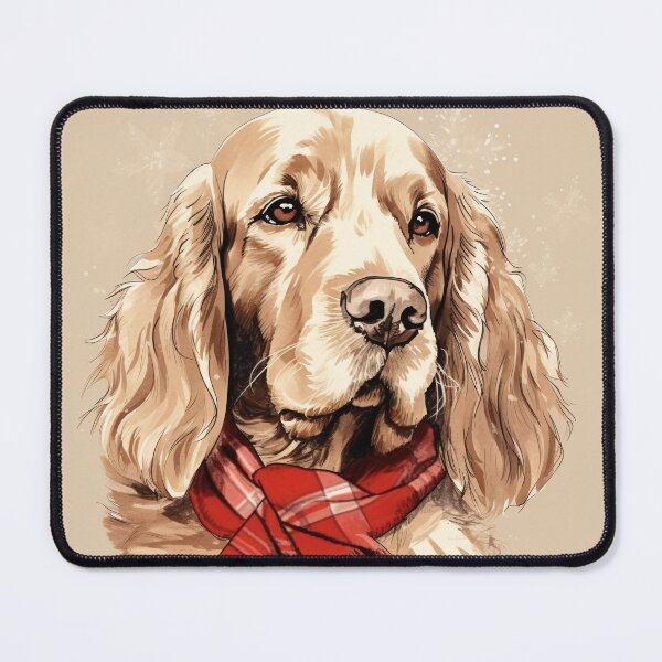 Item preview, Clumber Spaniel Christmas Plaid Watercolor designed and sold by rafaeltto.